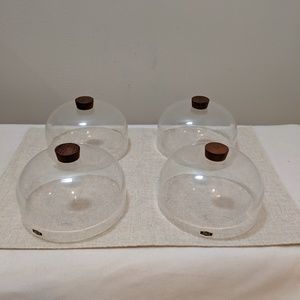 Set of 4 Danish Mid Century Cheese Dome